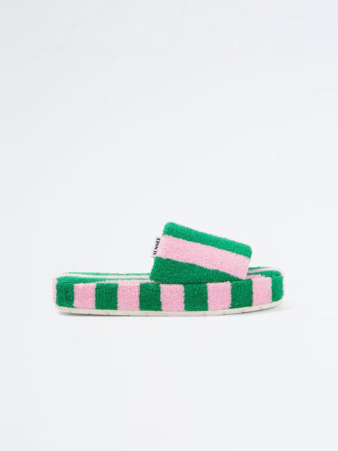 SUNNEI PINK & GREEN STRIPED COTTON SLIDERS