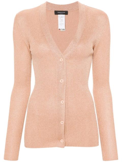 FABIANA FILIPPI metallic-threading ribbed-knit cardigan