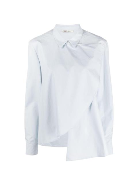 asymmetric long-sleeve cotton shirt