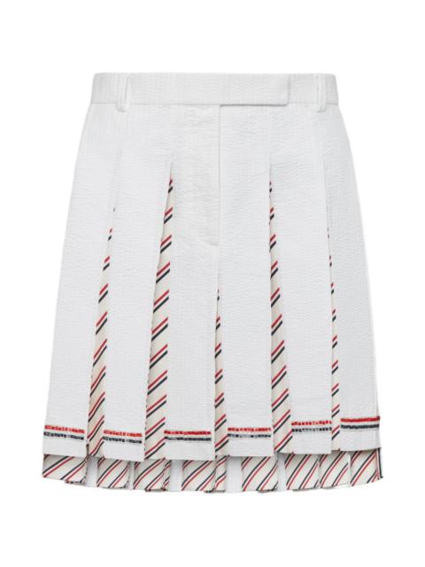 Thom Browne RWB bead-embellished pleated mini skirt