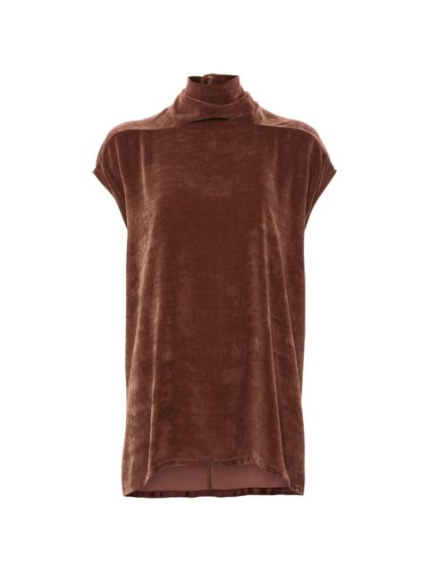 roll-neck velvet top