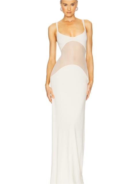 HELSA Sheer Knit Curve Maxi Dress