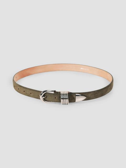 DÉHANCHE Women's Hollyhock Suede Belt - Truffle And Silver