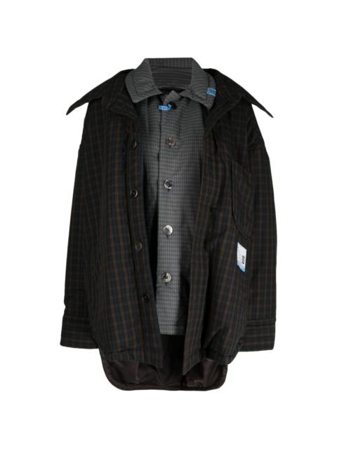 Maison MIHARAYASUHIRO layered checked shirt jacket