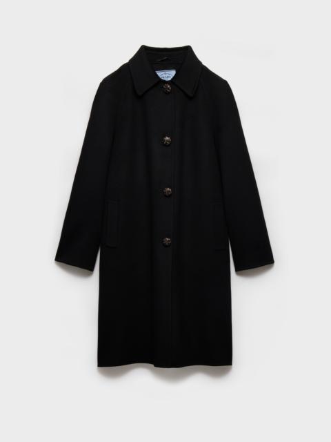 Prada Single-breasted double cashmere and wool coat