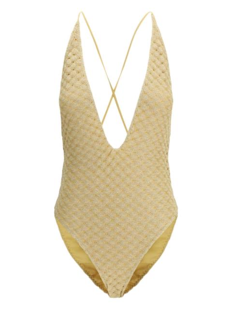 Missoni V-neck criss cross swimsuit