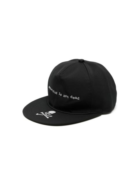slogan-embroidered cap
