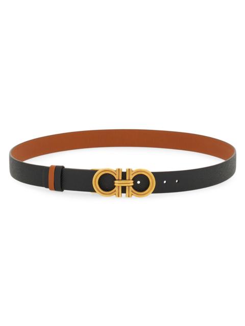 FERRAGAMO Women's Donna Reversible Leather Belt - Nero