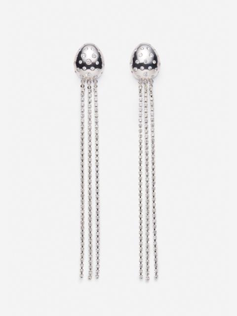 MAGDA BUTRYM Embellished stud drop earrings in silver