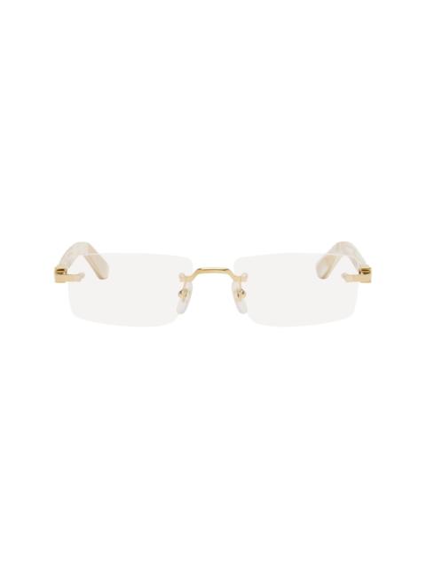 Gold & Off-White Signature C Rimless Glasses