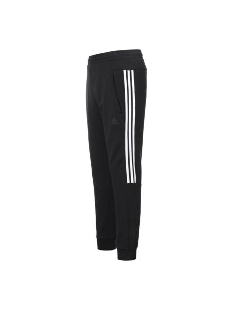 adidas adidas Casual Sports Bundle Feet Lacing Stripe Knit Long Pants Black GP1014