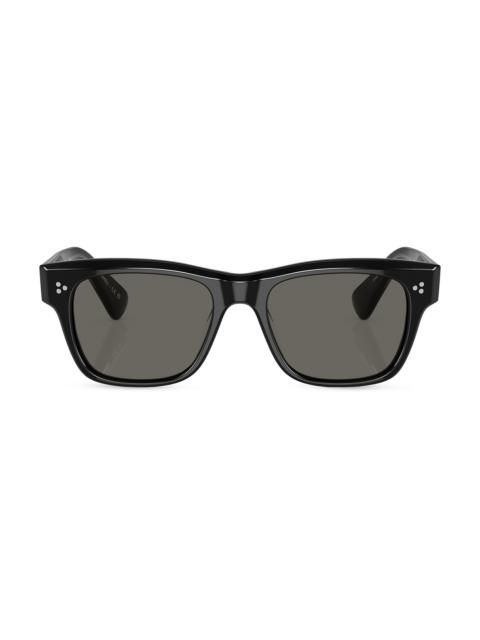 Oliver Peoples Men's Birell 52MM Acetate Rectangular Sunglasses - Black