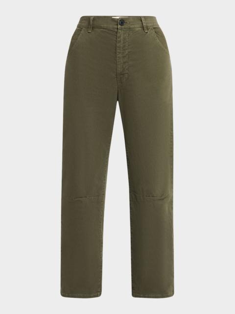 NILI LOTAN Emerson Brushed Cotton Barrel-Leg Crop Pants