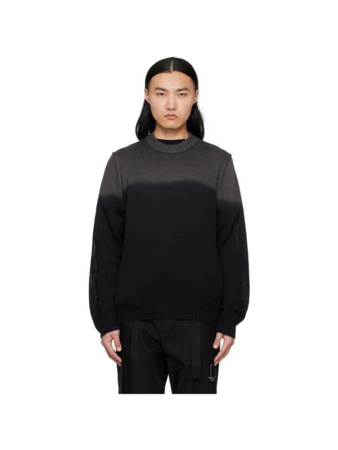 sacai Black & Gray Garment Dye Knit Sweater