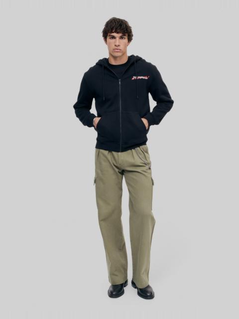 The Kooples WHAT IS BLACK HOODED ZIP-UP SWEATSHIRT