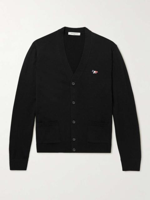 Slim-Fit Logo-Appliquéd Wool Cardigan