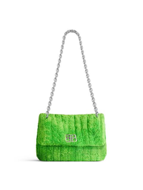 BALENCIAGA Women's Monaco Mini Bag Quilted Towel Fabric  in Green