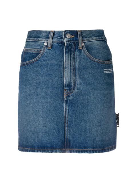 Off-White logo print denim skirt