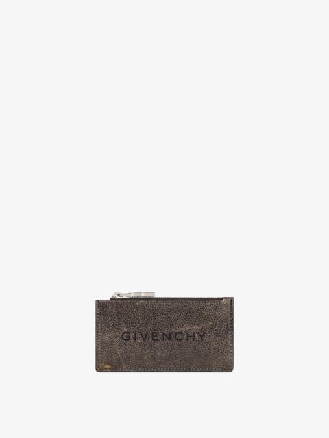 Givenchy ZIPPED CARD HOLDER IN CRACKLED LEATHER
