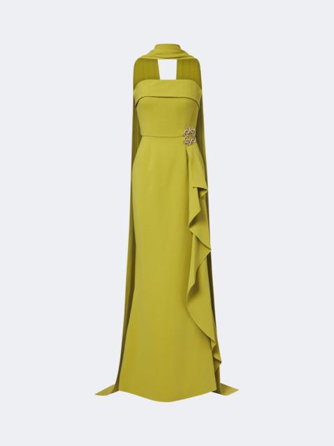 ELIE SAAB Scarf-detail embellished draped cady gown