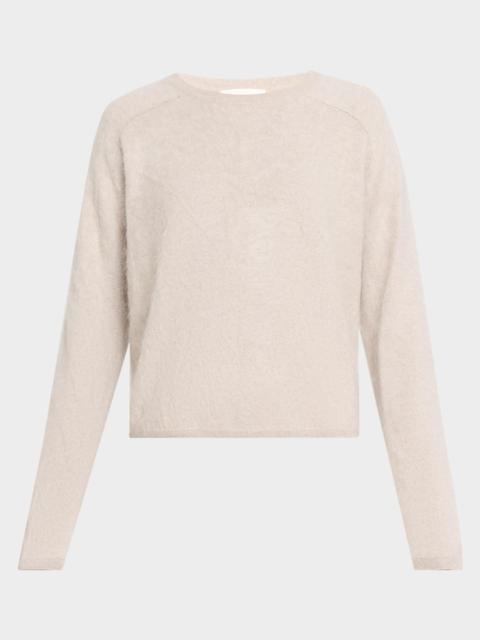 LISA YANG Lexia Mock-Neck Cashmere Short-Sleeve Sweater