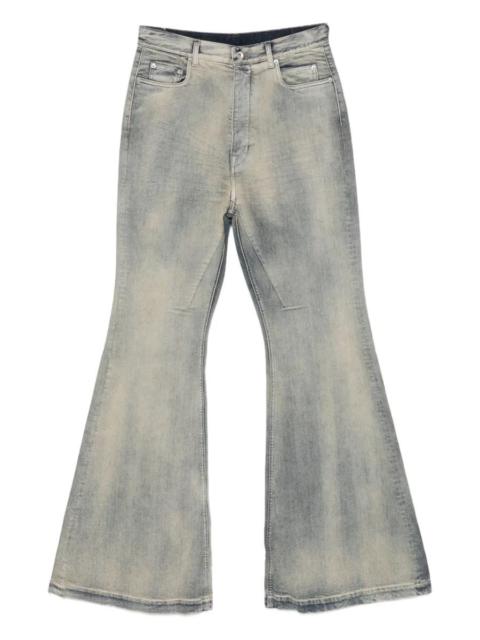 Rick Owens DRKSHDW Rick Owens Drkshdw Bolan Flared Jeans With A Faded Effect