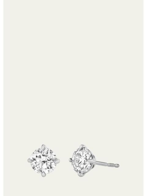 VRAI 14K Gold Brilliant Round Solitaire Lab Grown Diamond Stud Earrings, 3.00tcw