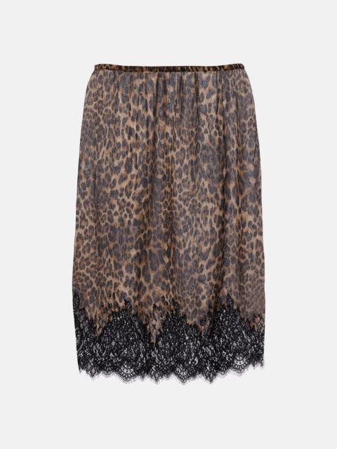 NILI LOTAN Thea animal-print silk midi skirt