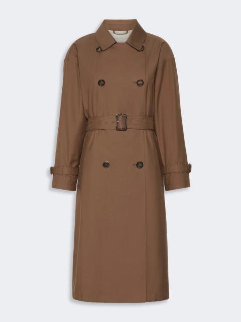 Max Mara ANTONIA Water-repellent cotton twill midi trench coat - BROWN
