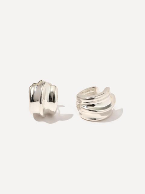 Otiumberg Silver-Plated Small Wave Hoop Earrings