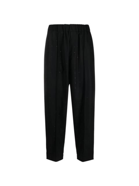 UNDERCOVER rhinestone-embellished tapered wool trousers