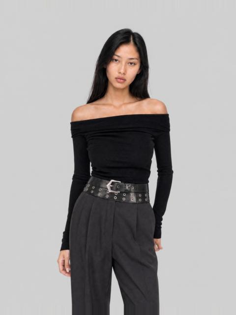 The Kooples BLACK OFF-THE-SHOULDER TOP