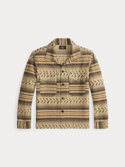 RRL by Ralph Lauren Leaf-Print Striped Twill Overshirt
