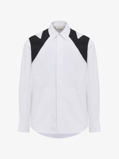 Alexander McQueen Men's Cut-out Harness Shirt in White