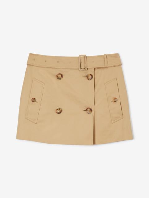 Cotton Gabardine Mini Trench Skirt