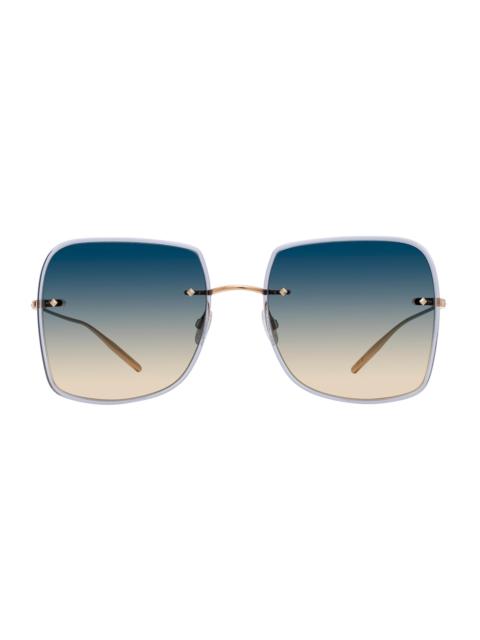 BARTON PERREIRA Women's Rimless Sharona 58MM Square Sunglasses - Gold Blue Smoke