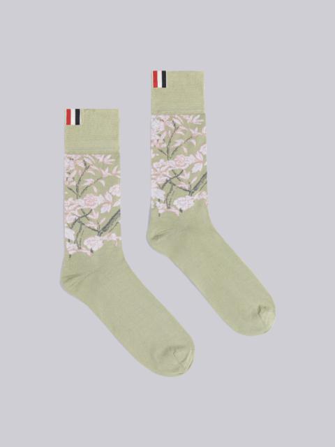 Thom Browne Mercerized Cotton Mid Calf Toile Intarsia Socks