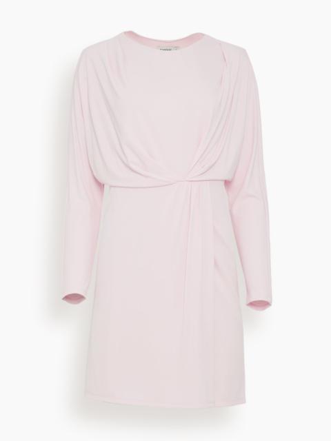 SIMKHAI Tasha Long Sleeve Draped Mini Dress in Cherry Blossom