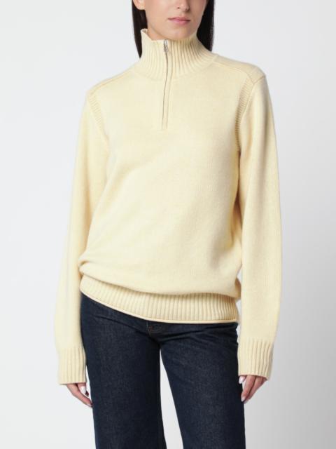 GUEST IN RESIDENCE Butter-colored turtleneck sweater with half-zip