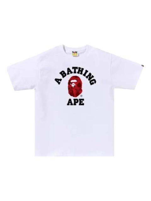 A BATHING APE® A Bathing Ape Color Camo College T-Shirt 'White Red' 1M30110019-WHITE-RED