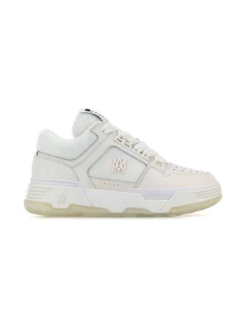 White Leather And Fabric Ma-1 Sneakers