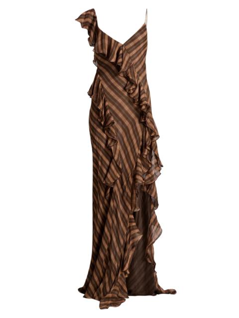 RONNY KOBO Women's Outlander x Olivialle Plaid Chiffon Gown - Brown Flannel