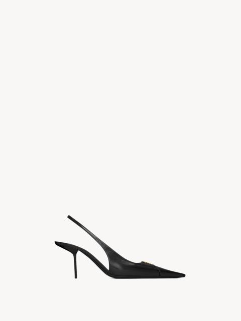 SAINT LAURENT BABYLONE BRETEUIL SLINGBACK PUMPS IN SMOOTH LEATHER