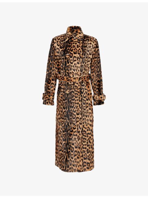 NOUR HAMMOUR Tate Leopard Shearling Coat