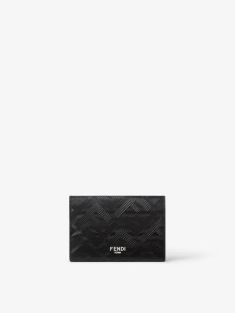 FENDI Fendi Shadow Card Holder Black and red leather card holder