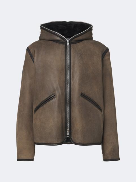 Our Legacy Hooded shearling-lined leather jacket