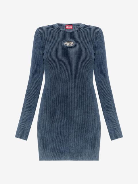 Diesel ribbed-knit long-sleeve mini dress