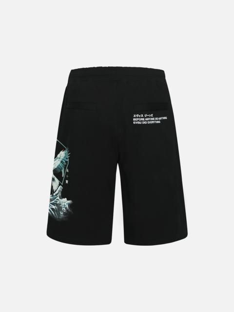 EVISU CRANE AND THE GREAT WAVE PRINT RELAX FIT SWEAT SHORTS
