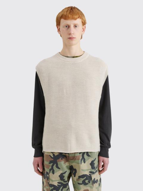 MARGARET HOWELL MHL CREW NECK SLIPOVER UTILITY WOOL CHALK