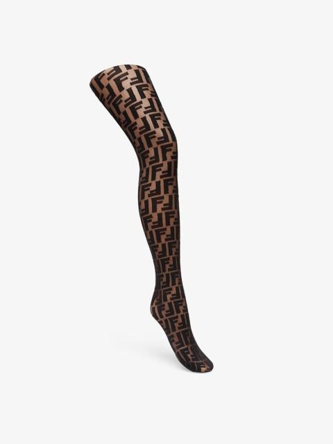FENDI Black nylon stockings
